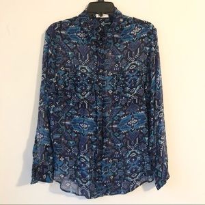 Sheer Aztec print blouse